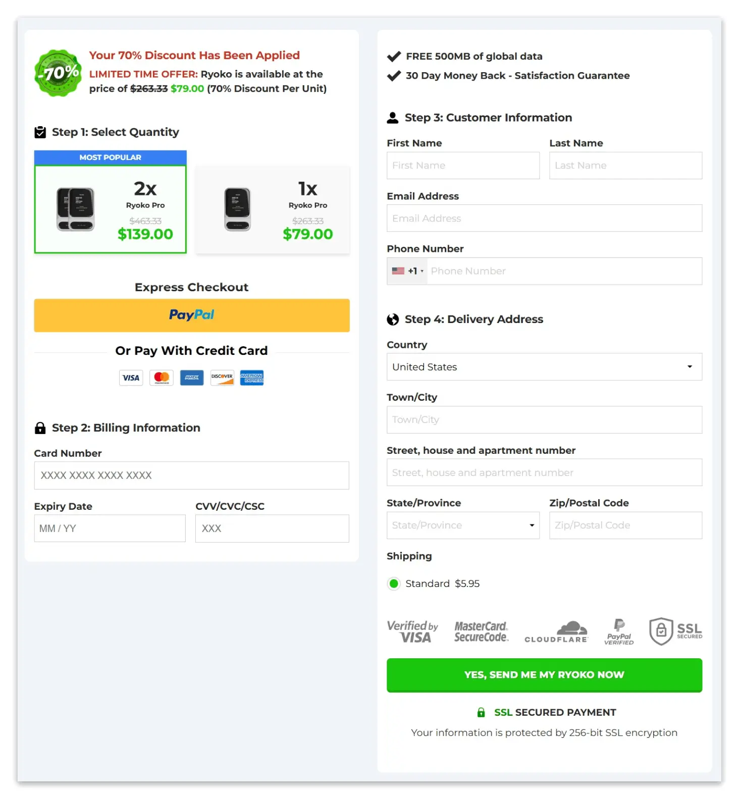 PLAYVERO TV Box Secure Checkout Page